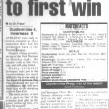 Match Report 13/08/1999 (InvernessCaledonianThistle(h))